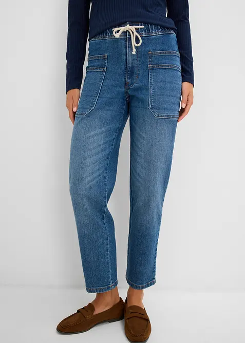 Straight-Jeans High Waist cropped, bonprix