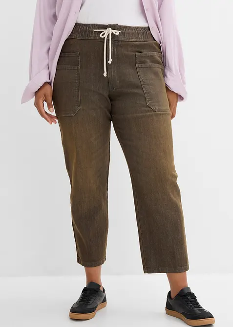 Jean droit raccourci, taille haute, bonprix