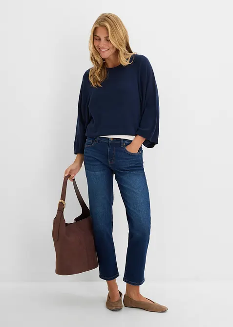 Jean droit, taille mi-haute, cropped, bonprix
