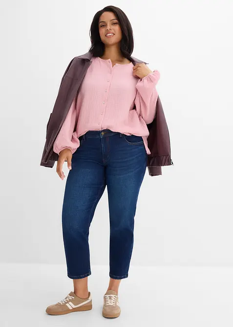 Jean droit, taille mi-haute, cropped, bonprix