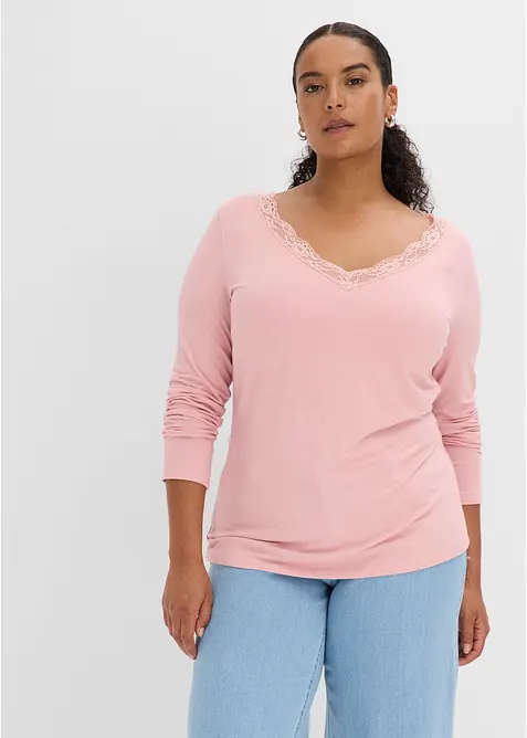T-shirt manches longues en viscose douce, bonprix