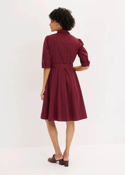 Robe-chemise avec dentelle et lien &agrave; nouer, bonprix