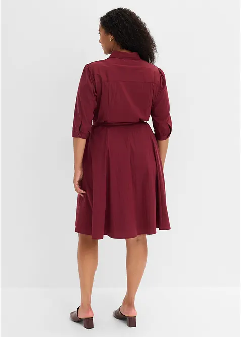 Robe-chemise avec dentelle et lien &agrave; nouer, bonprix