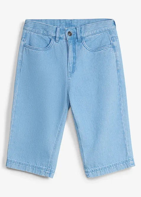 Bermuda loose en jean &agrave; taille r&eacute;glable, bonprix