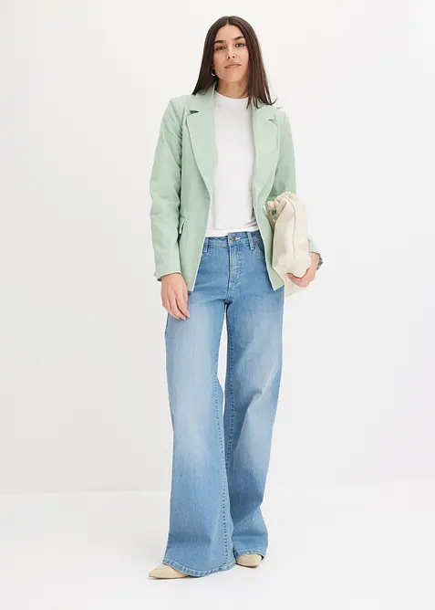 Wide-Leg-Jeans, Mid Waist, Stretch, bonprix