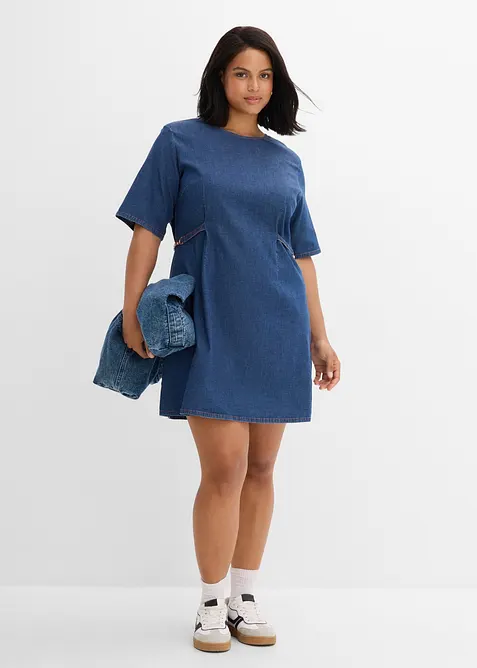 Robe en denim de coton extensible, bonprix