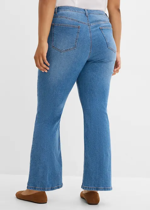 Jean bavarois bootcut, taille mi-haute, avec broderie, bonprix