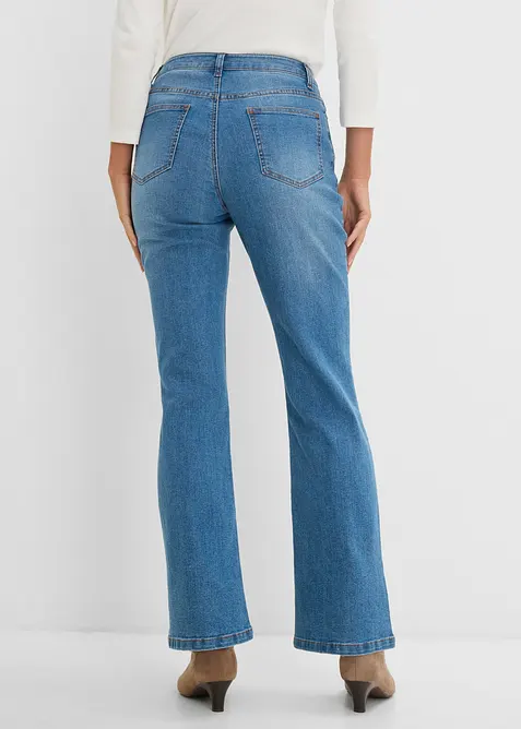 Jean bavarois bootcut, taille mi-haute, avec broderie, bonprix