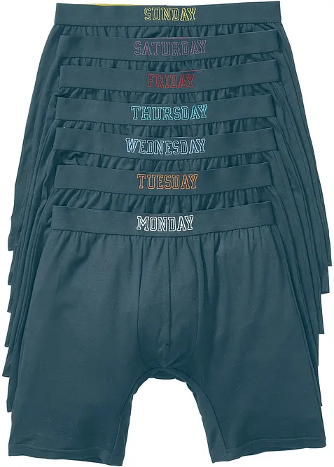 Lot de 7 boxers longs coton, bonprix