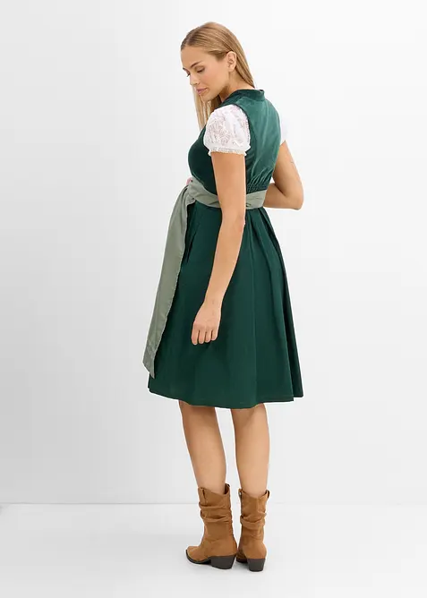 Umstands- Dirndl mit Samt-Mieder und Satin-Sch&uuml;rze (2-tlg.Set), bonprix