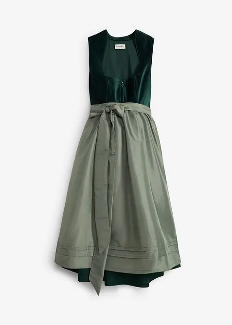 Umstands- Dirndl mit Samt-Mieder und Satin-Sch&uuml;rze (2-tlg.Set), bonprix