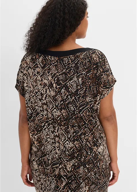 T-shirt avec bordure en satin, bonprix