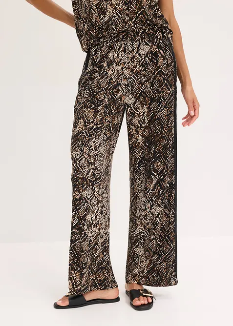 Pantalon en jersey avec bandes de satin, bonprix