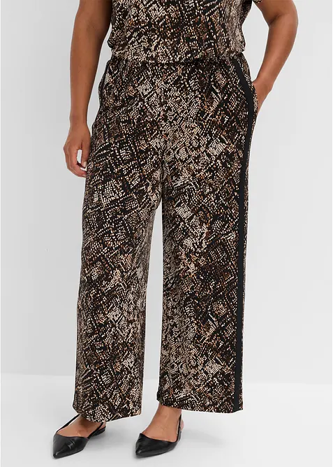 Pantalon en jersey avec bandes de satin, bonprix