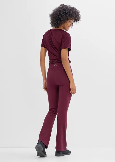 Ausgestellte Komfort Sport-Leggings mit Handytasche, schnelltrocknend, bonprix