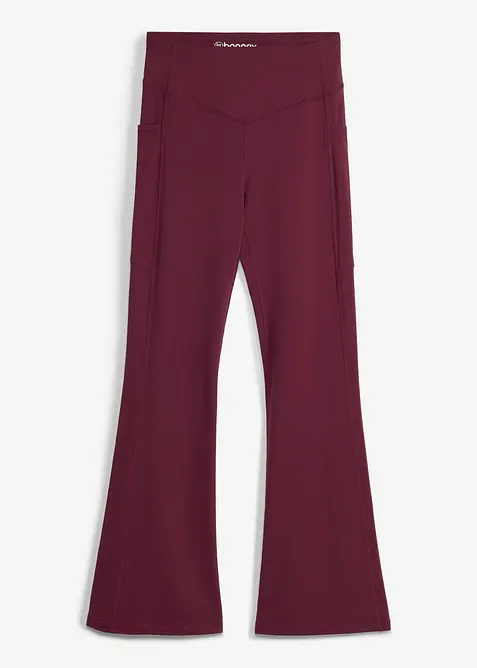 Ausgestellte Komfort Sport-Leggings mit Handytasche, schnelltrocknend, bonprix