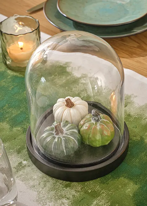 Deko-Objekt K&uuml;rbisse mit Glaskuppel, bonprix