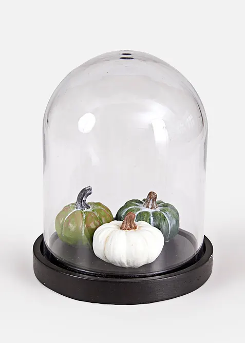 Deko-Objekt K&uuml;rbisse mit Glaskuppel, bonprix