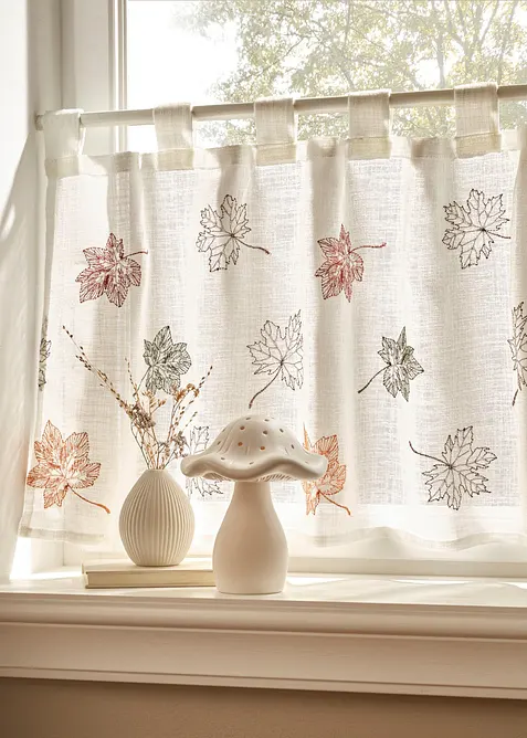 Brise-bise &agrave; feuilles brod&eacute;es, bonprix