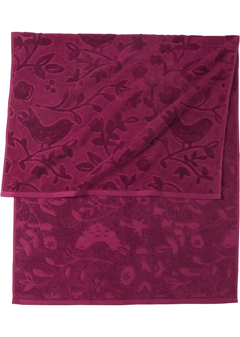 Serviette de toilette en coton &agrave; motif en relief, bonprix