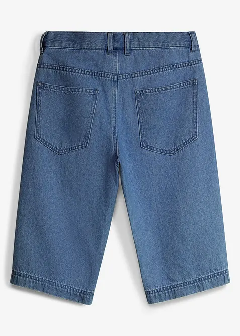 Bermuda loose en jean &agrave; taille r&eacute;glable, bonprix