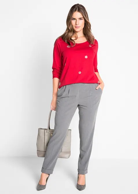 Pantalon avec taille enti&egrave;rement &eacute;lastiqu&eacute;e, bonprix