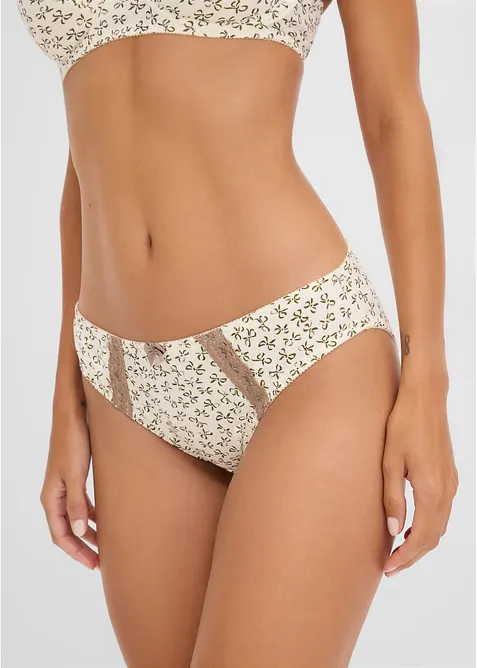Slip mit femininem Druck (3er Pack), bonprix