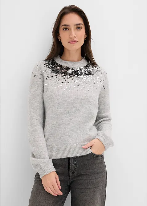 Pull &agrave; sequins multicolores, bonprix