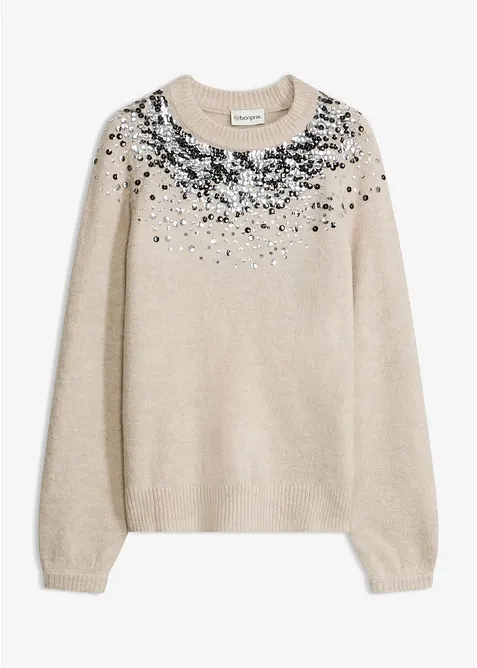 Pull &agrave; sequins multicolores, bonprix