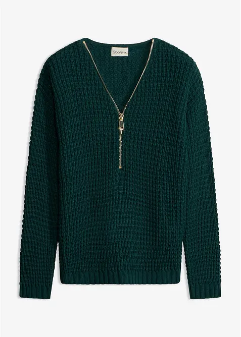 Pull en grosse maille avec zip, bonprix