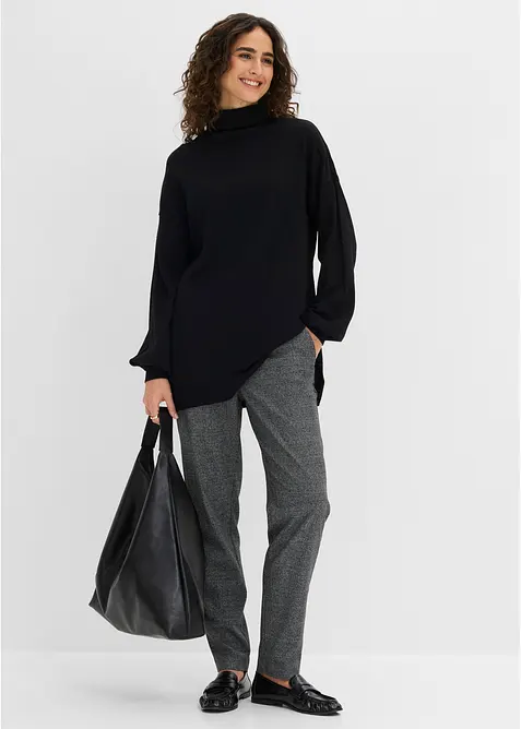 Pull &agrave; col roul&eacute; en viscose m&eacute;lang&eacute;e, bonprix