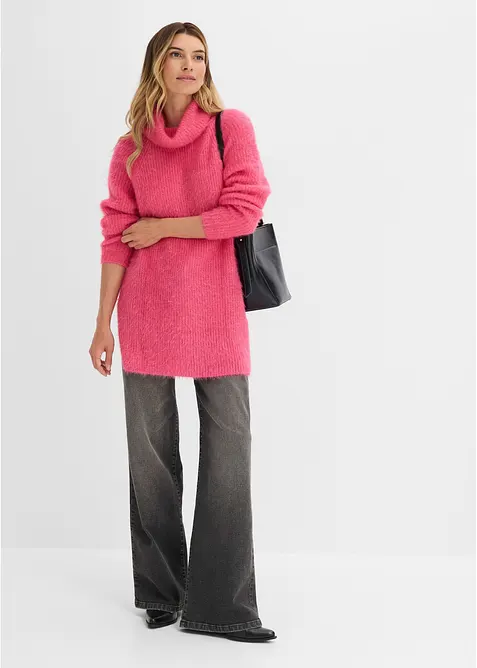 Pull col roul&eacute; oversize, bonprix