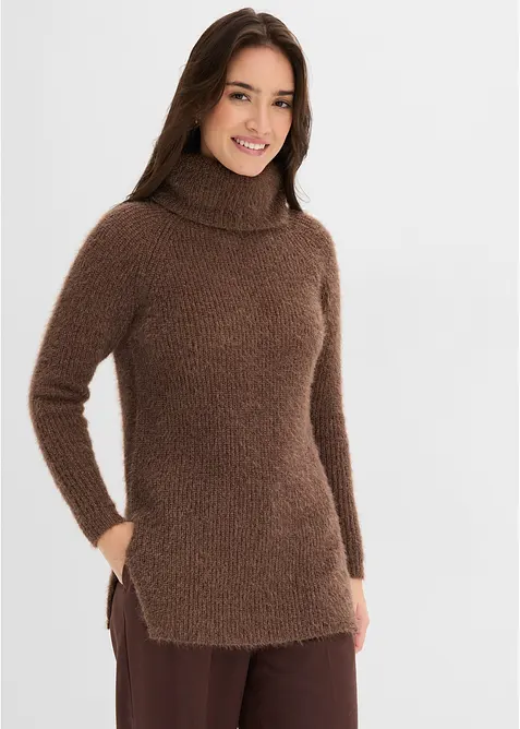 Pull col roul&eacute; oversize, bonprix