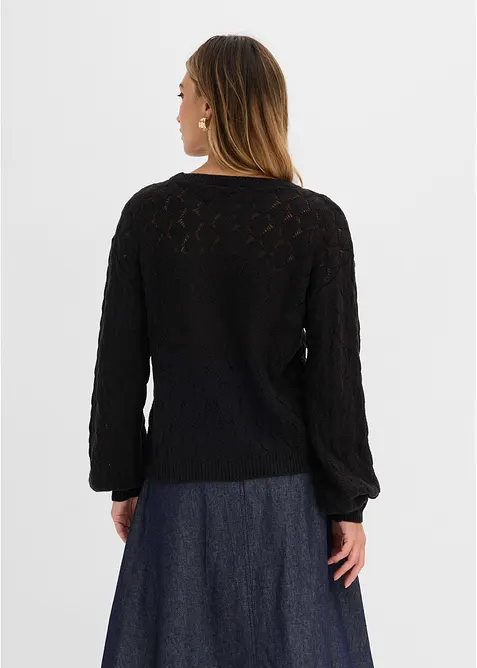 Pull en maille ajour&eacute;e, bonprix