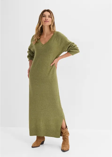 Oversized Strickkleid in Midil&auml;nge, bonprix