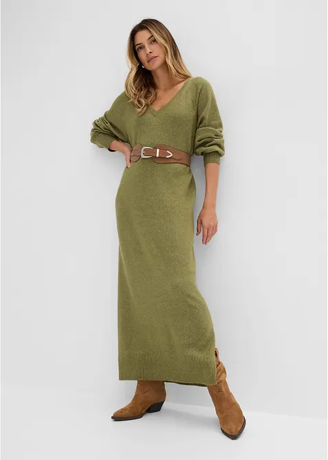 Oversized Strickkleid in Midil&auml;nge, bonprix