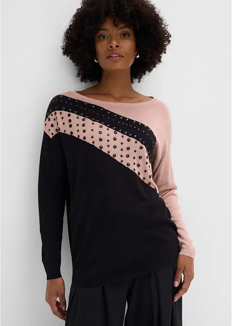 Longpullover mit Applikation, bonprix
