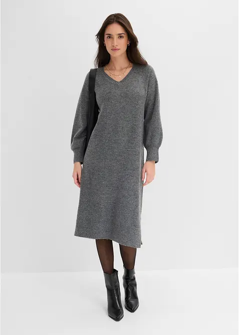 Oversized Strickkleid in Midil&auml;nge, bonprix
