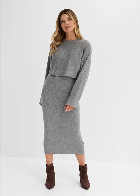 Ensemble 2 pi&egrave;ces en maille, bonprix