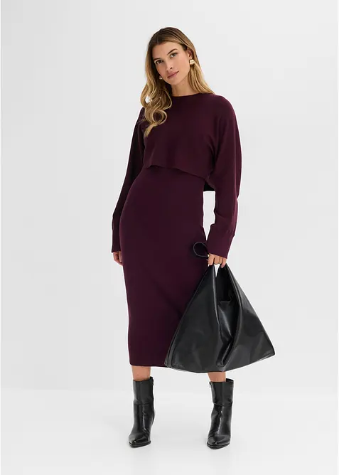 Robe et pull en maille (ens. 2 pces), bonprix