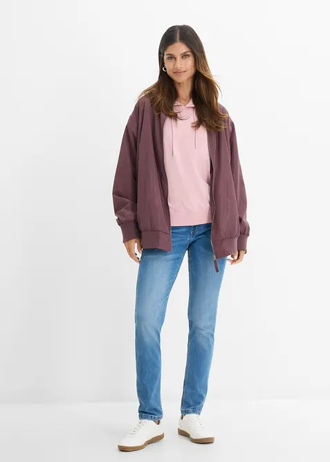 Jean droit taille mi-haute, extensible, bonprix