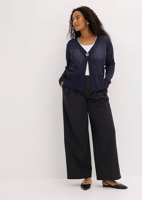Gilet en maille ajour&eacute;e, bonprix