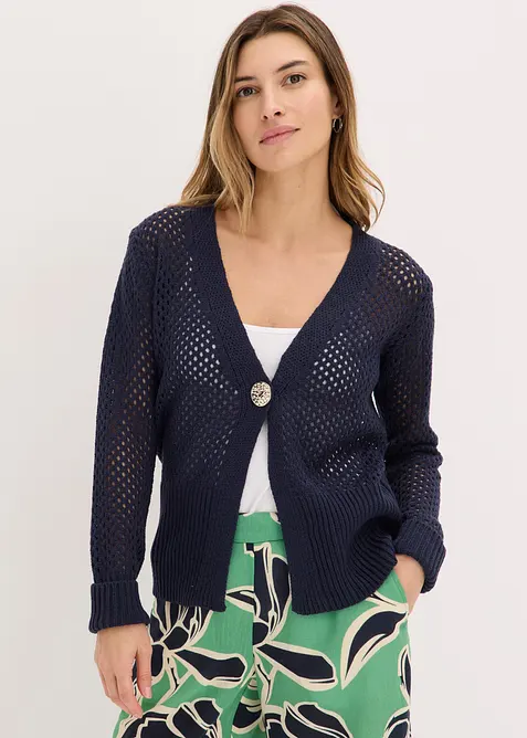 Gilet en maille ajour&eacute;e, bonprix
