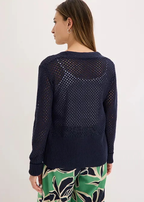 Gilet en maille ajour&eacute;e, bonprix