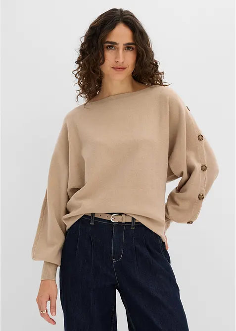 Pullover mit Knopfdetails, bonprix