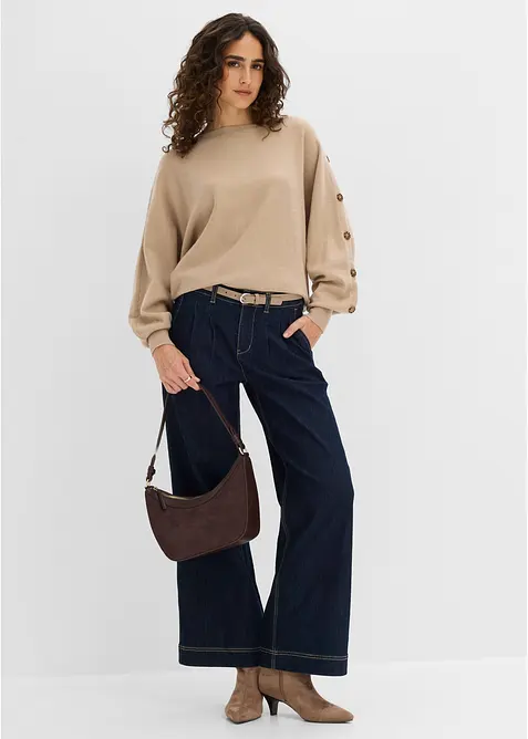 Pullover mit Knopfdetails, bonprix