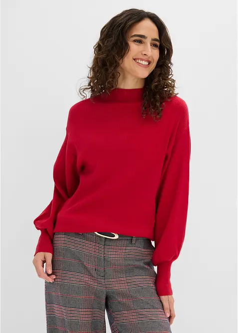 Strickpullover mit Ballon&auml;rmeln, bonprix