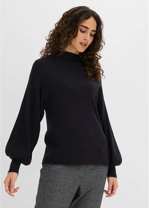 Strickpullover mit Ballon&auml;rmeln, bonprix