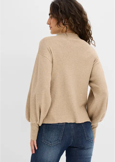 Strickpullover mit Ballon&auml;rmeln, bonprix