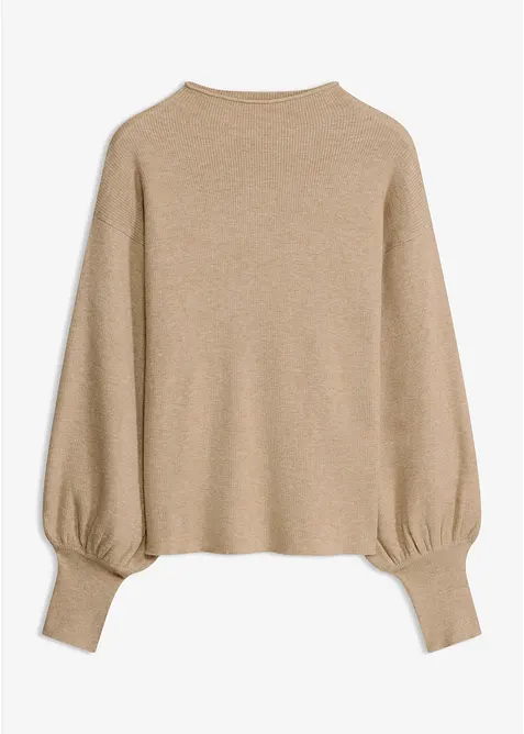 Strickpullover mit Ballon&auml;rmeln, bonprix